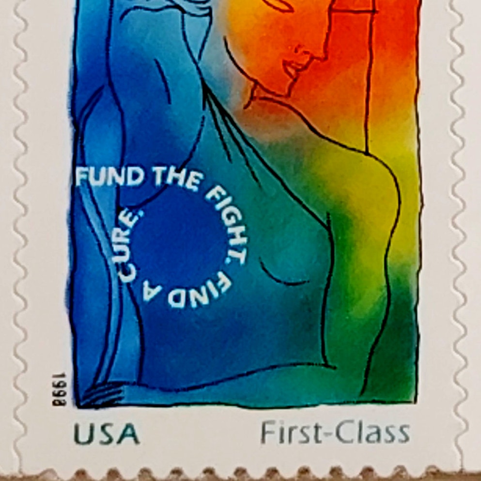 Strip of 5 – 1998 USA 32¢ Breast Cancer Research MNH Scott B1 Semipostal