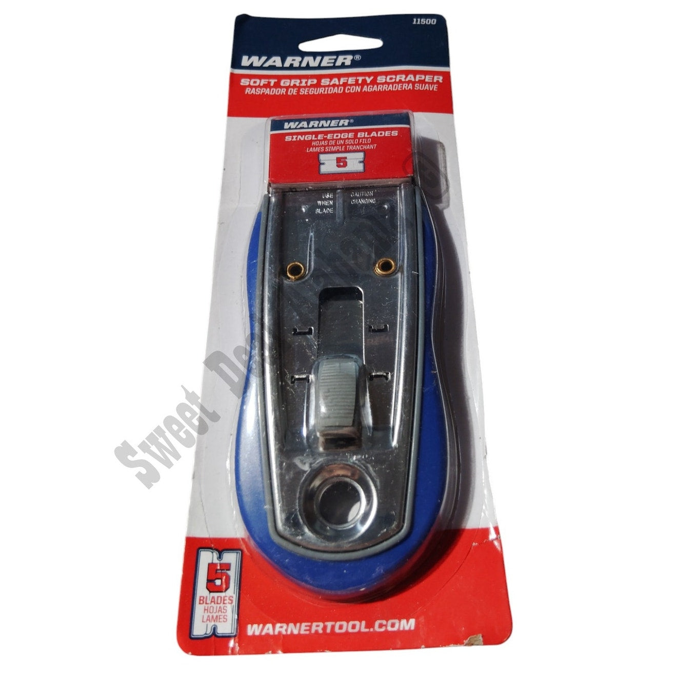 Warner Soft Grip Safety Scraper Includes 5 Blades #11500, NIP