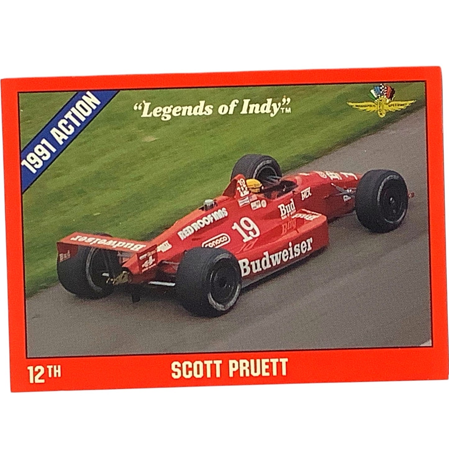 Scott Pruett 12th Place Finish, 1991 Action, 1992 Legends of Indy Card 13, NM+