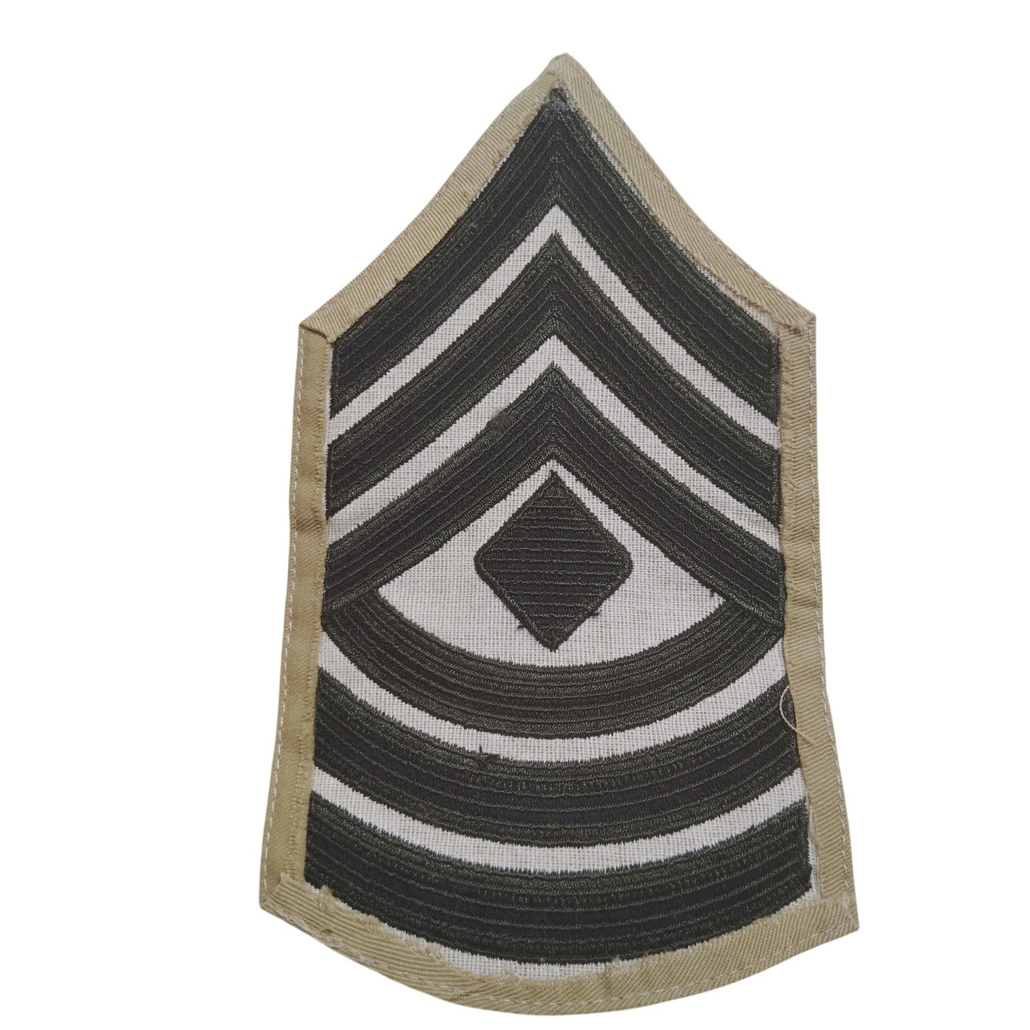 USMC First Sergeant E‑8 Female Green on Khaki Chevrons 4‑3/8" Sew‑On Pair