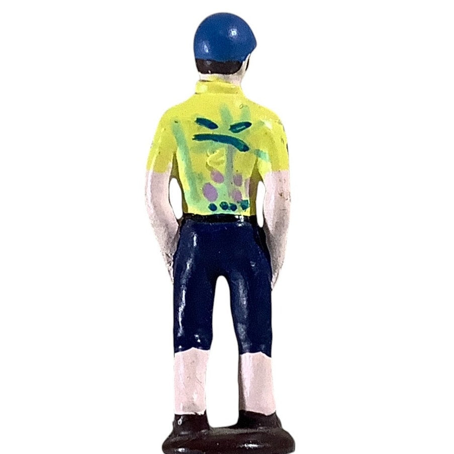 Vintage Miniature Rubber Man in Sports Outfit Figurine 1-3/8"H x 1/2"W