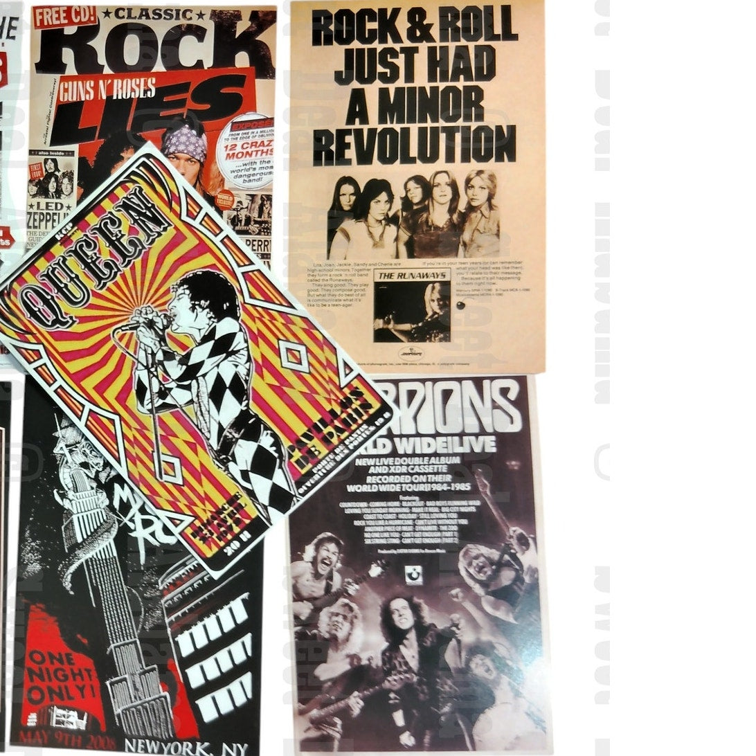10-Piece Punk Rock Wall Collage Kit - Hip Hop, Rap, Rock & Roll - 6"x4" Posters