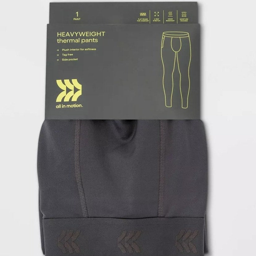 All in Motion Heavyweight Thermal Pants – Gray XL (40"-42" Waist) – Men’s