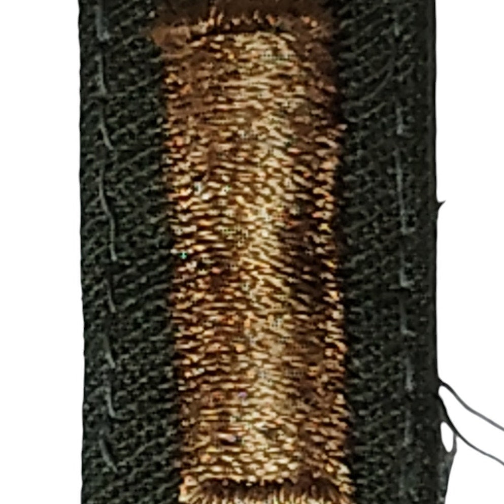 WWII US Army Service Bar Patch 1-Bar Gold Embroidered ODG Wool Sew-On ¾"x1⅜"