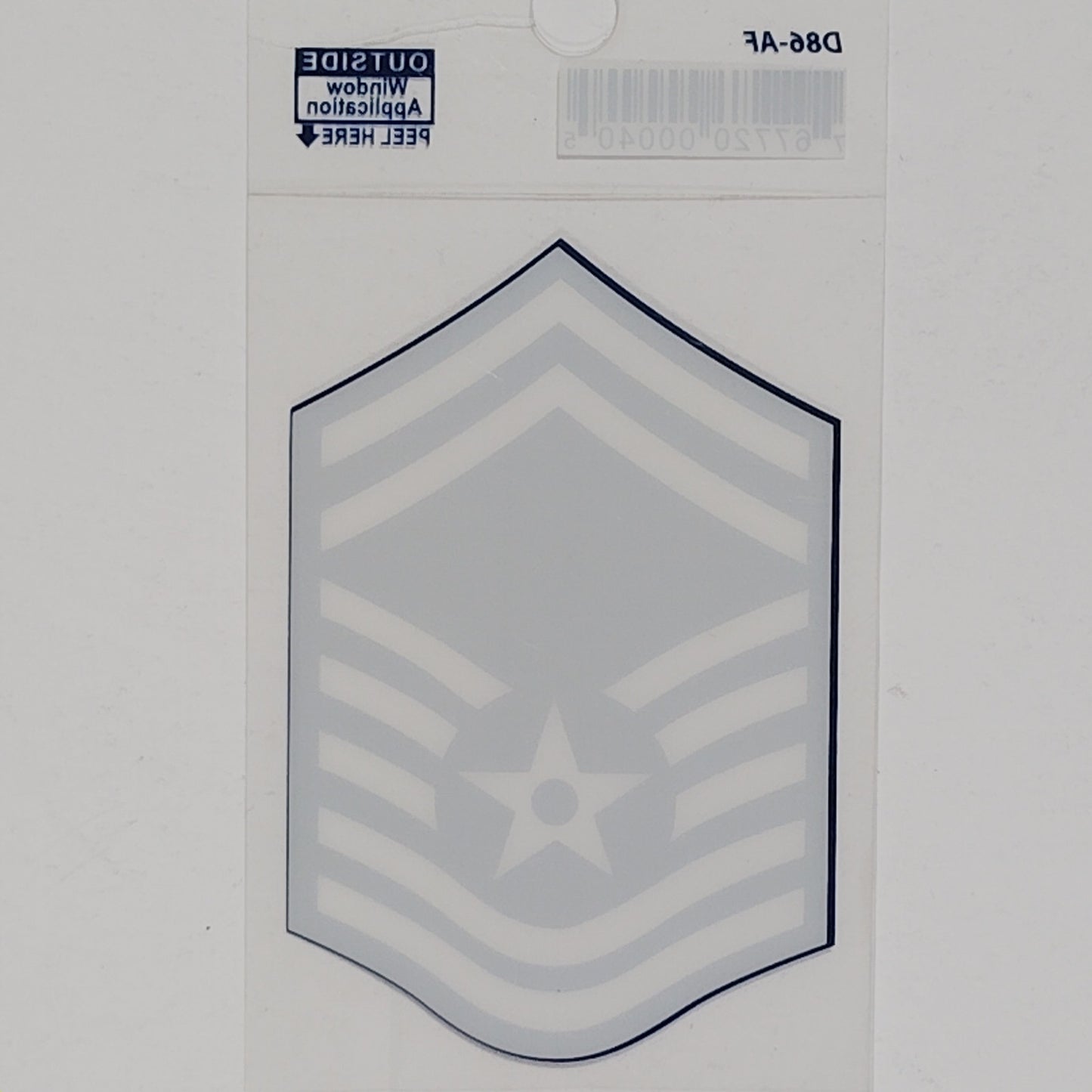 USAF Senior Master Sergeant (E-8) Mylar Vinyl Window Decal 2.25" x 3.25" D86-AF