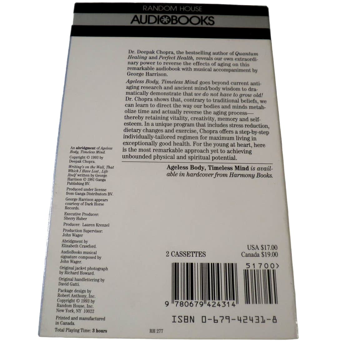 Ageless Body, Timeless Mind: Quantum Alternative to Growing Old, Cassette, 6/93