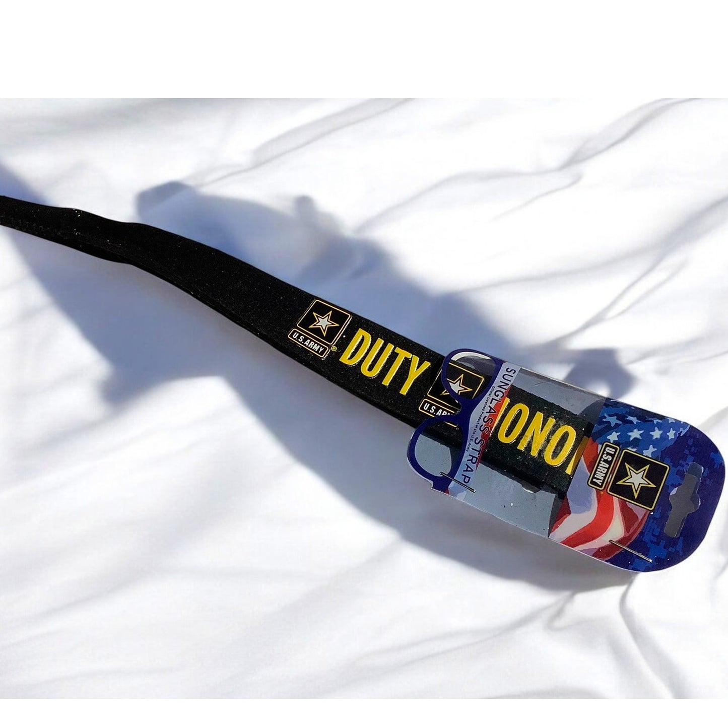 U.S. Army Glasses / Sunglasses Strap, Black, with Licensed U.S. Army Graphics