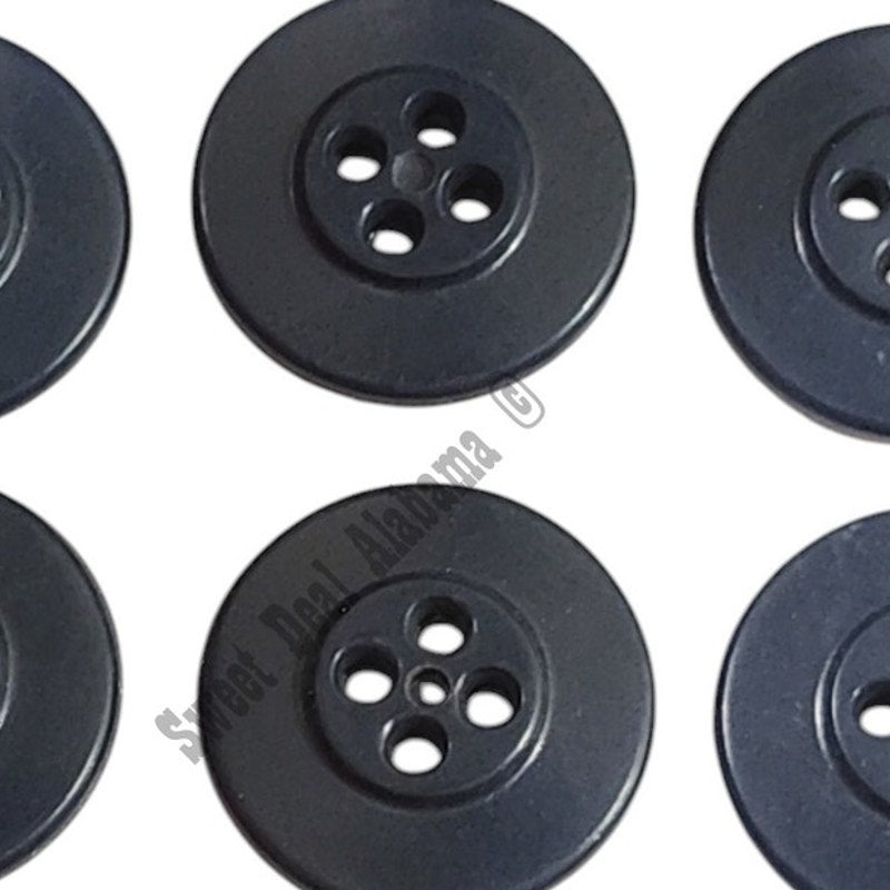 12 Dark Blue U.S. Navy 4-Hole Coat Buttons, 13/16"D, 32 Ligne, 1 Dz., Plastic
