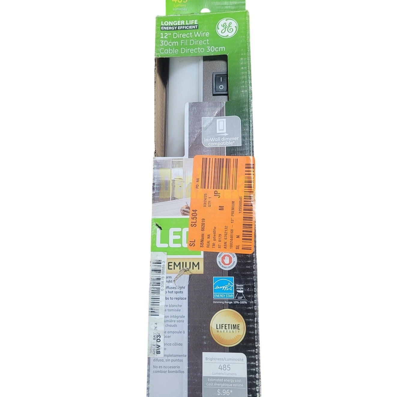 GE 12 in. Premium LED Direct Wire Dimmable Oil-Rubbed Bronze Under Cabinet Light
