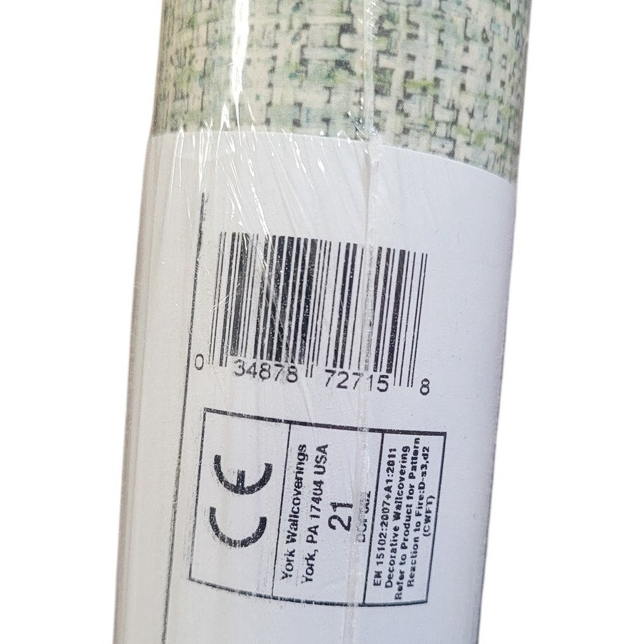 Papyrus Weave Green Paper Peel & Stick Repositionable Wallpaper Roll (45 Sq. Ft)