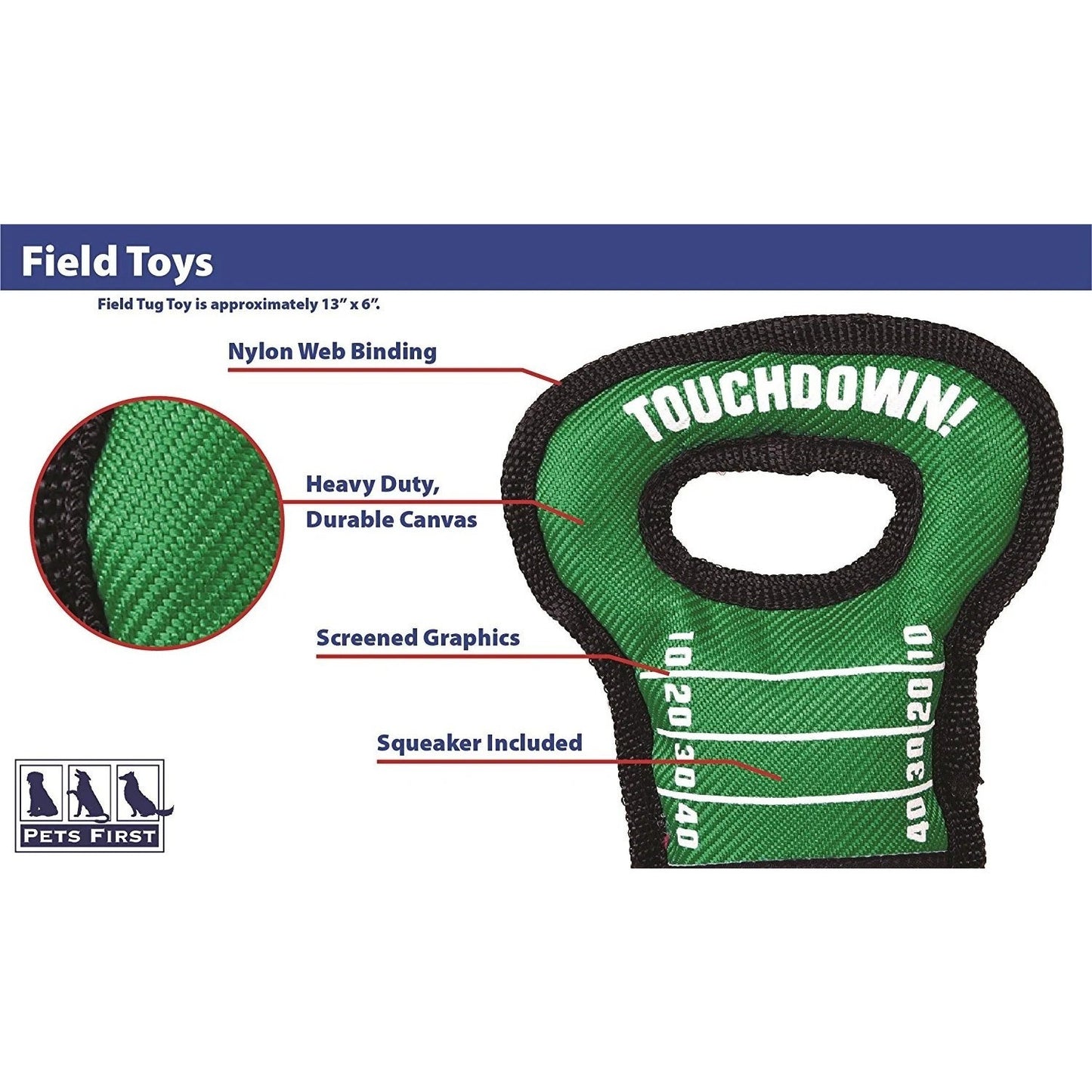 Pets First NCAA Virginia Tech Field Dog Toy – Licensed Canvas Tug & Squeaker