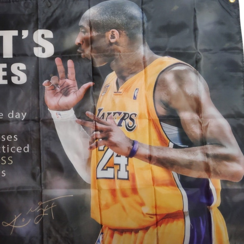 Kobe Bryant 10 Rules Flag – 3x5 Ft Tapestry Banner with Brass Grommets – Motivational Wall Art