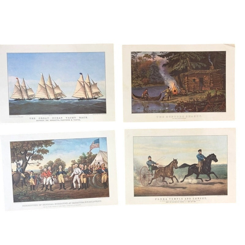 1961 The Travelers Insurance Currier & Ives Calendar - Frameable Illustrations