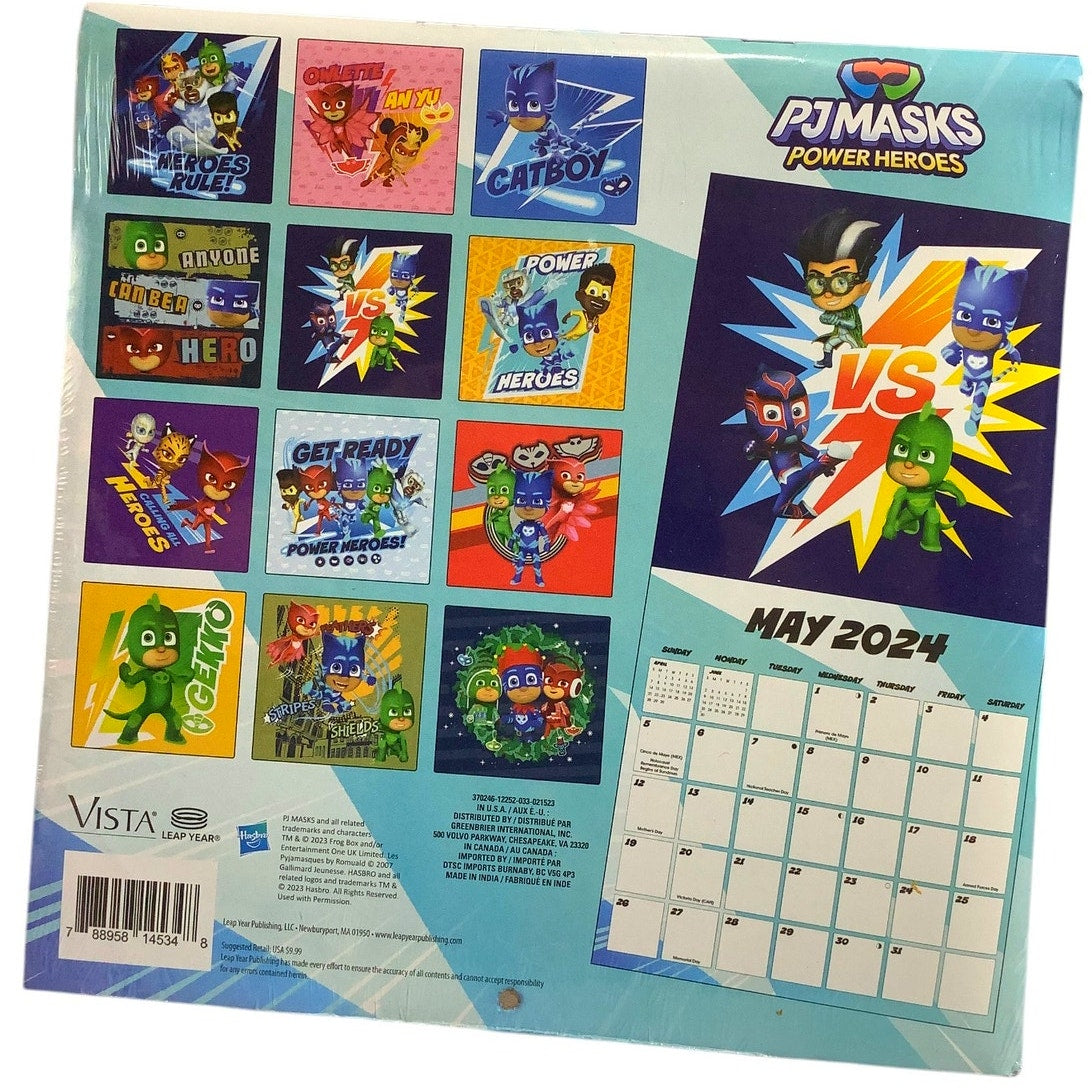 PJMASKS Power Heroes Rule! 2024 16-Month Collector's Calendar New Sealed Package