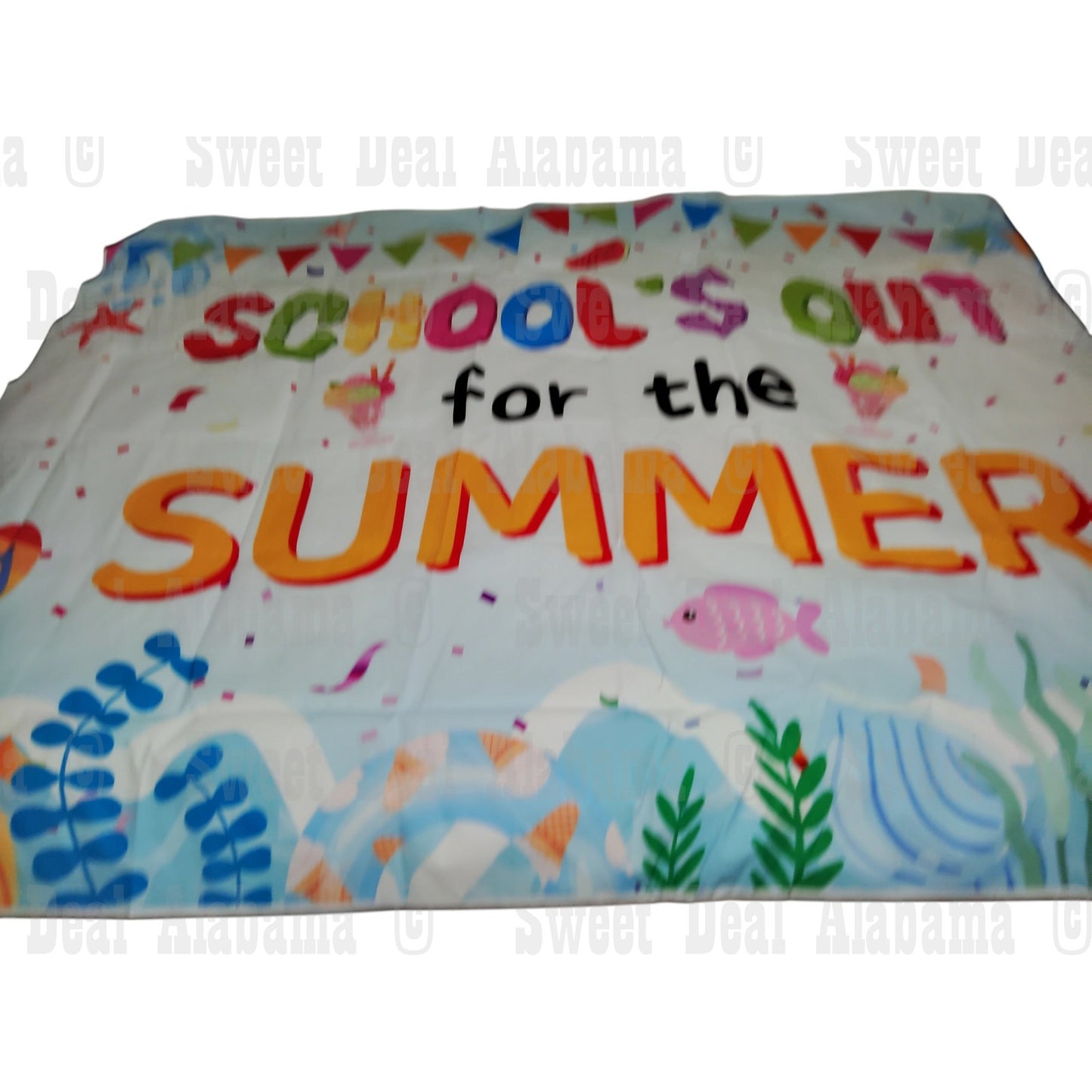 School's Out for The Summer Backdrop – 7 x 5 FT. End of School Year Party Banner
