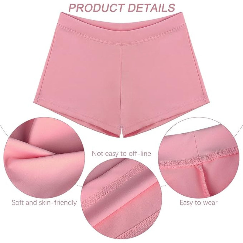 2 Pack Girls Boy-Cut Low Rise Dance, Bike, Under-Skirt Shorts for Girls, XS