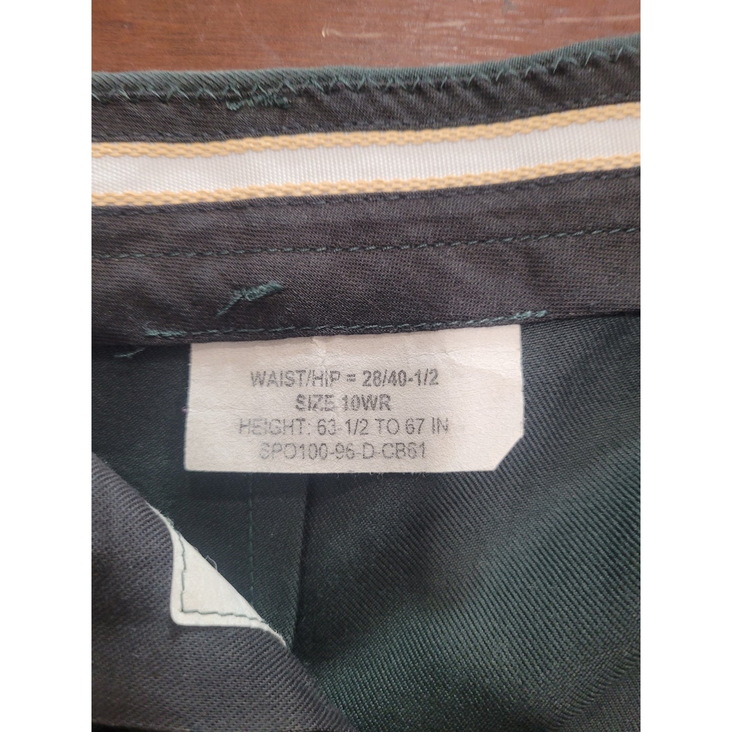 Women’s Uniform Pants - Size 10WR - Poly/Wool Serge - Shade AG-489, Made in USA