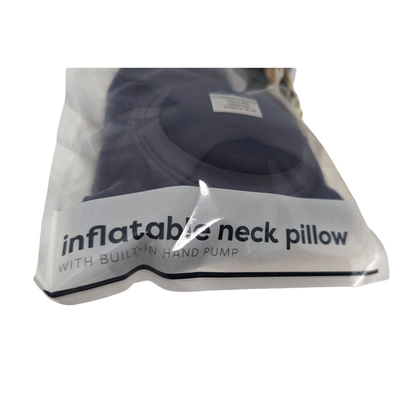 Vivitar Inflatable Neck Pillow w/ Built-in Hand Pump, Blue - Car / Plane / Train