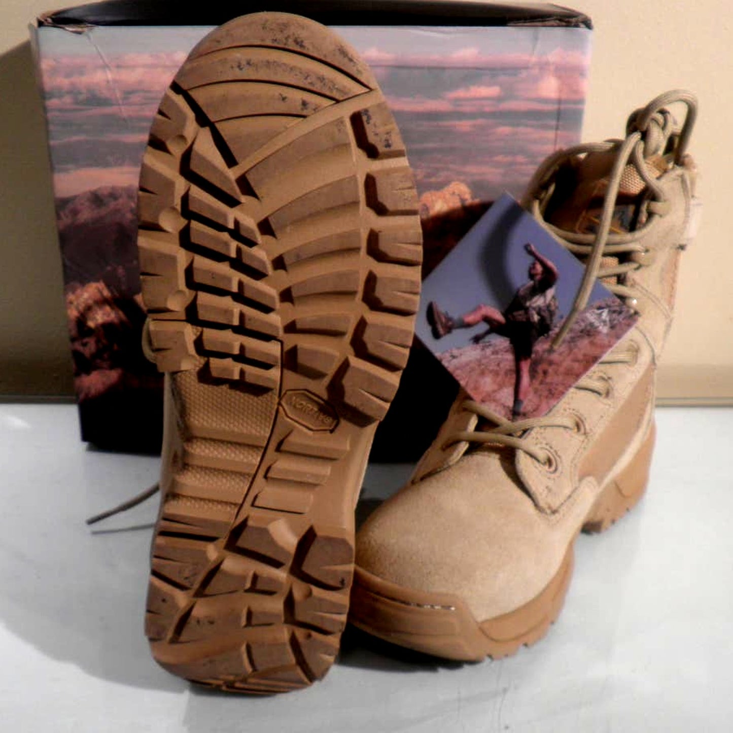 NORTIV8 Boots Men's 6.5 Military Tactical Motorcycle Combat Boots w/ Side Zipper