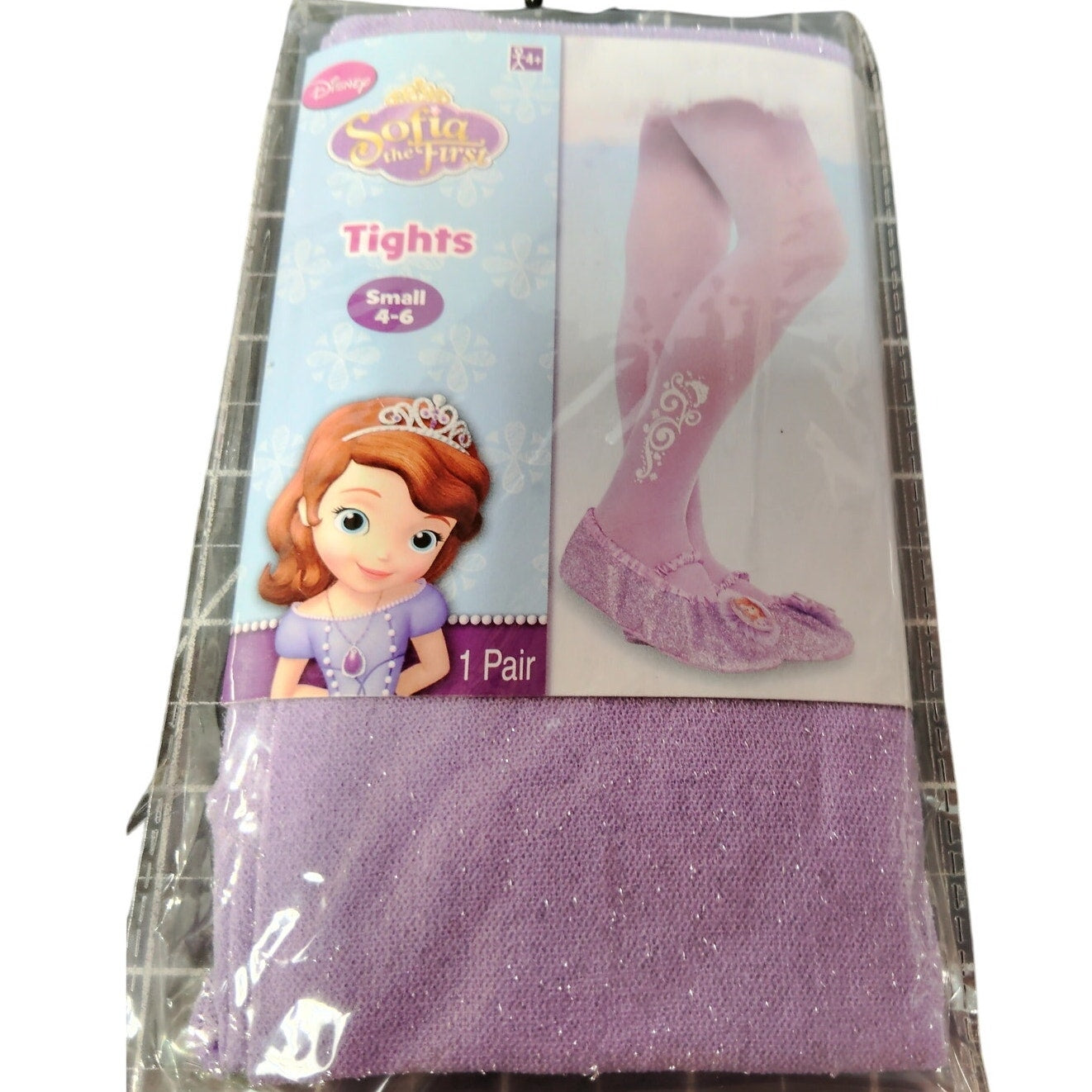 Disney Sofia the First Purple Tights Girls Small 4-6