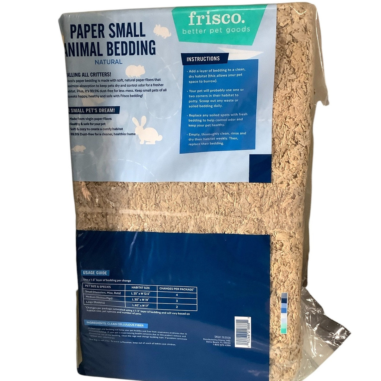 Frisco Small Animal Bedding, Natural, 2 Pack, 72-L Total Volume