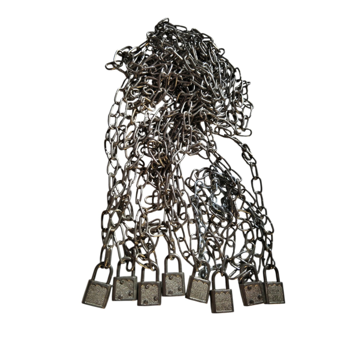 Retail Hardware Bundle –12 x 8" Stainless Rings, 9 Locks (No Keys), 9 Chains