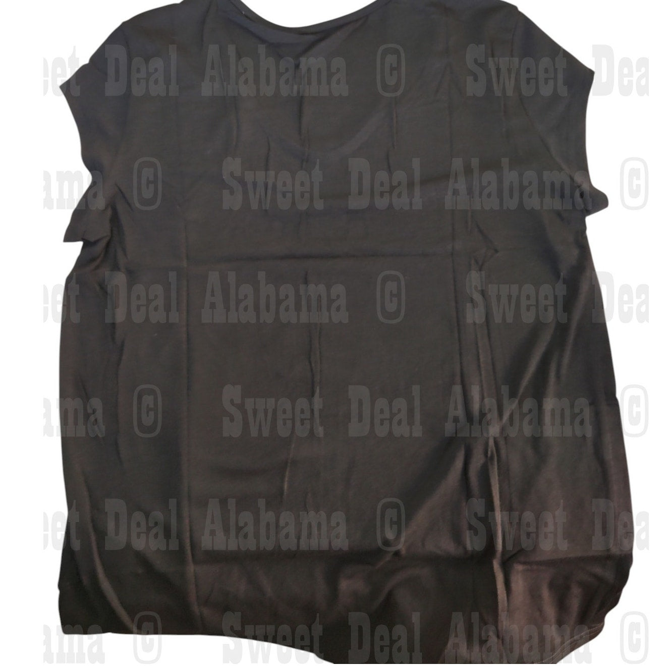 Women’s Cap Sleeve Tank Top – U Neck Casual Loose Fit Blouse, Black, M