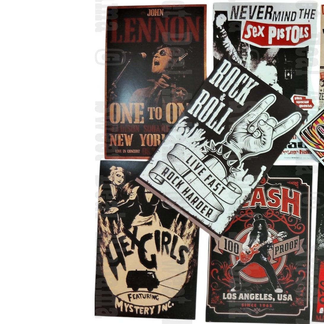 10-Piece Punk Rock Wall Collage Kit - Hip Hop, Rap, Rock & Roll - 6"x4" Posters