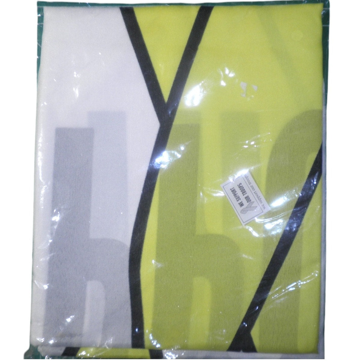We Support Our Troops, Yellow Ribbon Flag, 3' x 5' Poly Flag / Banner, Grommets