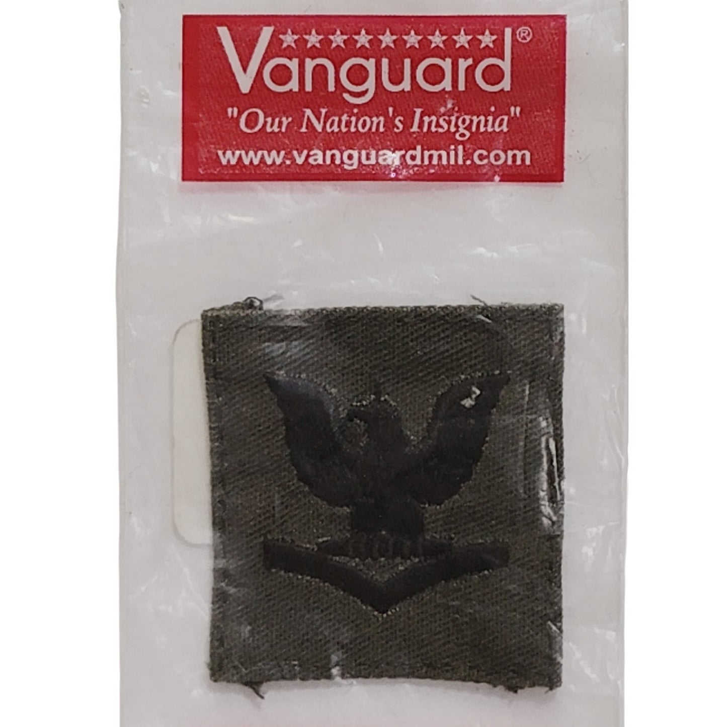Vintage Navy Petty Officer 3rd Class E-4 Subdued Sew-On Cap Device Emblem OD Green Tactical Patch