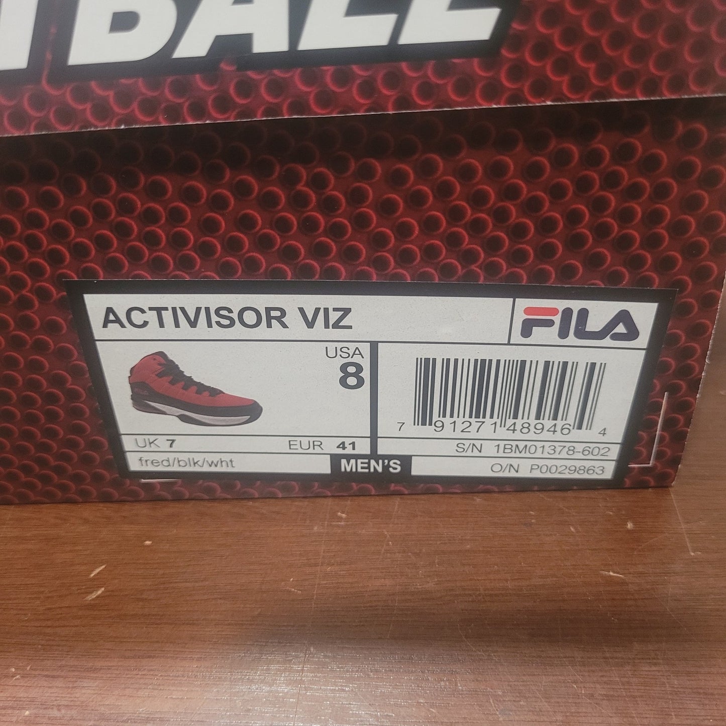Fila Activisor Viz Men’s Athletic Shoes, Size 8 Red/Black, Lightweight Comfort
