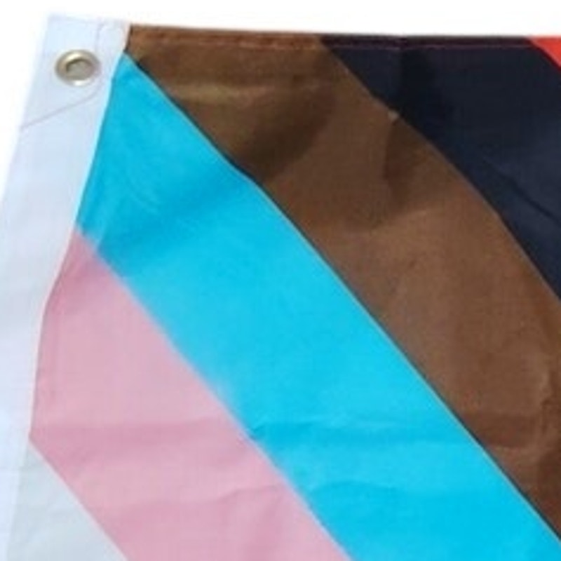 Progress Pride Flag 3×5 ft Double‑Sided HD Nylon with Canvas Header & Grommets