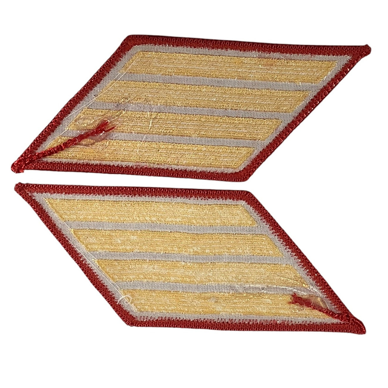 1 Set- 16 Year US Marine Corps Service 4 Stripes - Medium Size - Gold on RED