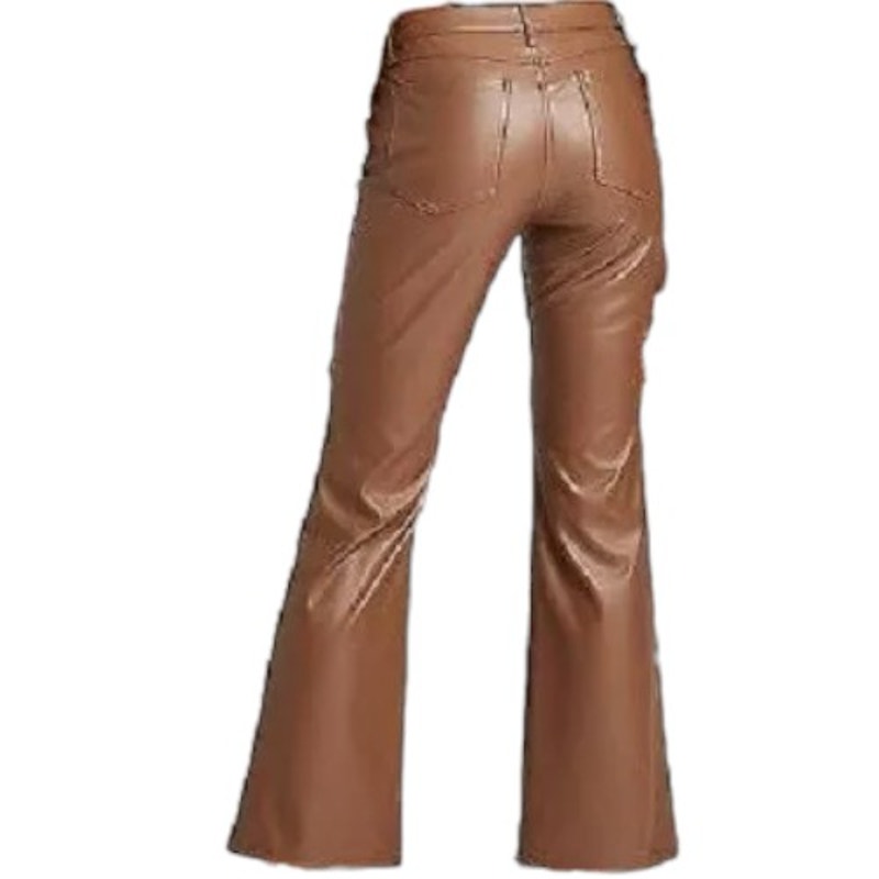 Women's Low-Rise Faux Leather Flare Pants - Wild Fable, Brown, S (4)