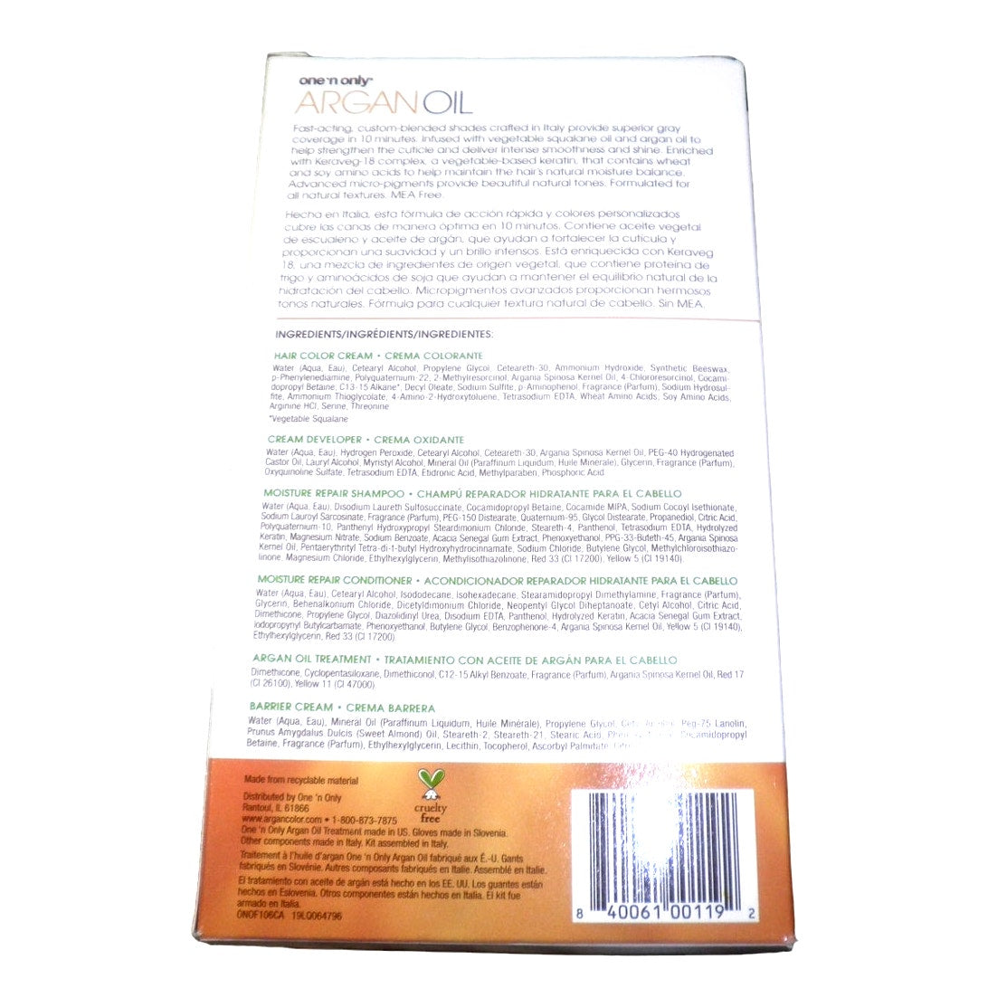 One 'n Only Argan Oil Fast 10 Permanent Hair Color Kit 6CA Caramel Dark Blonde