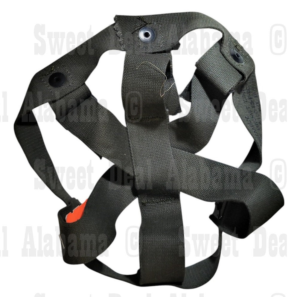 USGI M1 Helmet Liner Suspension, 60s-80s Eras, OD Cotton Webbing