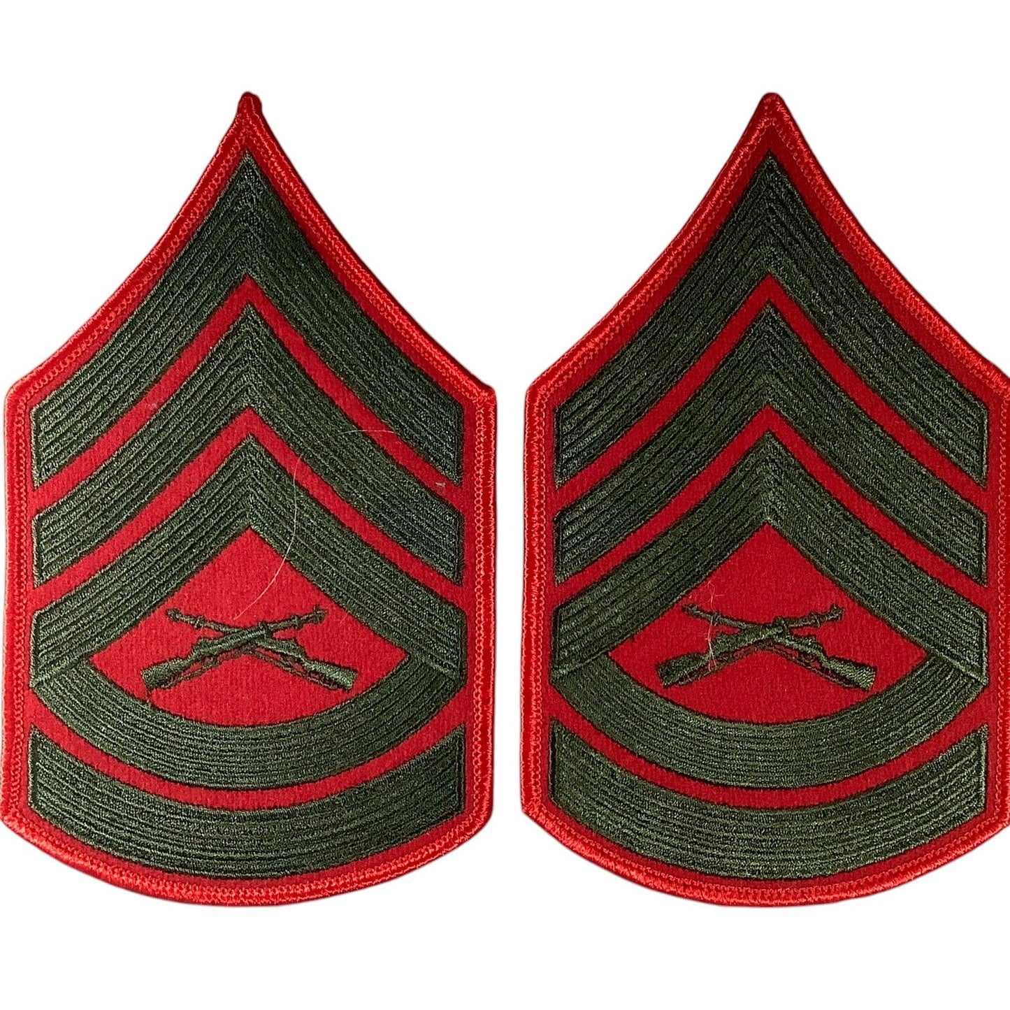 1 Set- US Marine Corps Gunnery Sergeant, Green/Red, 6"H x 3-1/2"W