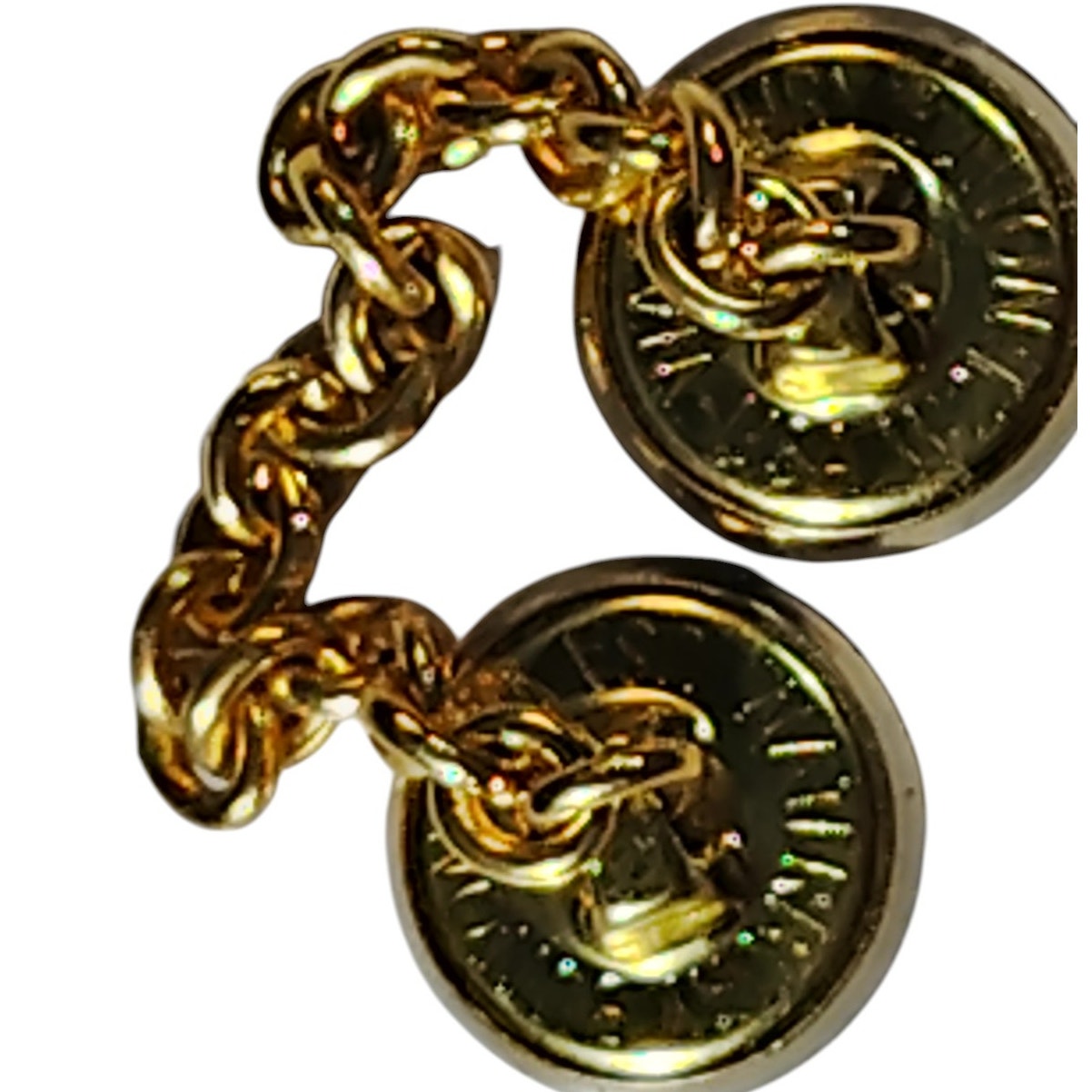 Navy Button Eye Backed, Linked Buttons, Size: 28 Ligne, Approx.. 5/8"D