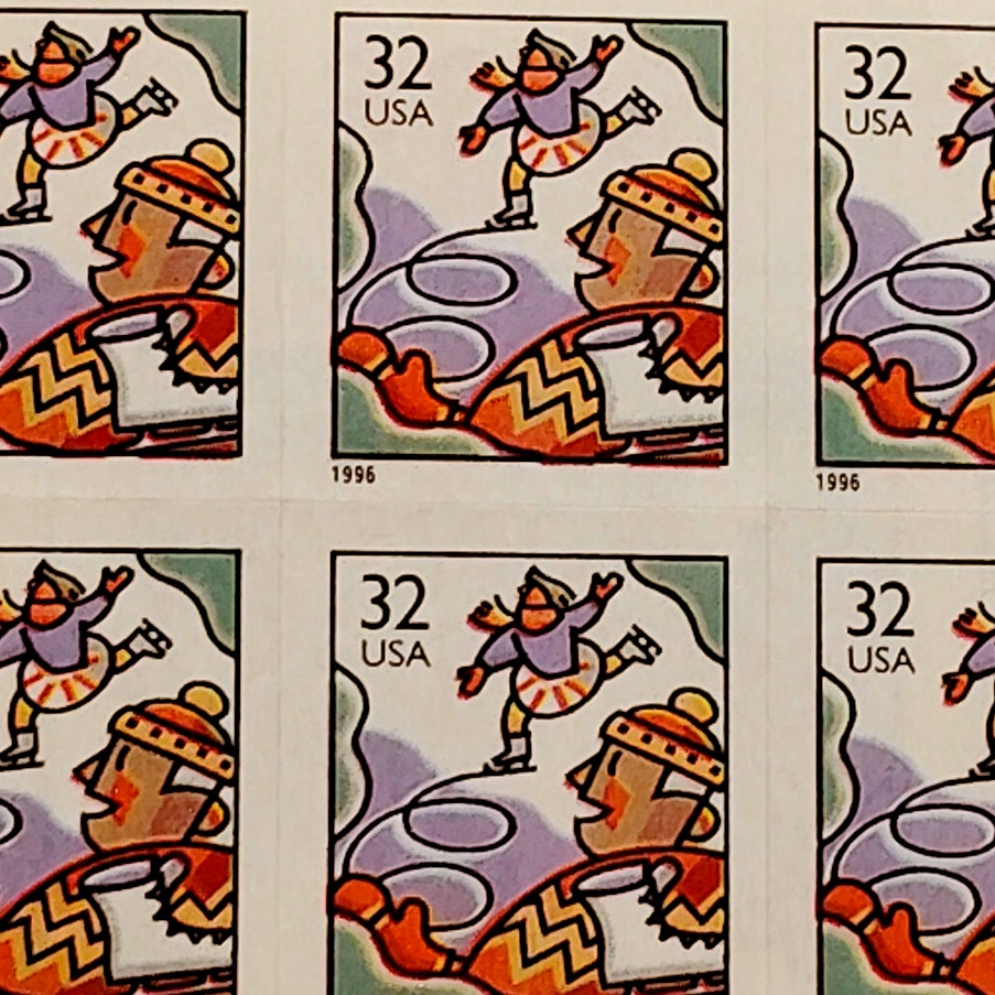 Block of 6 – 1996 USA 32¢ Skaters ATM Issue MNH Scott 3117