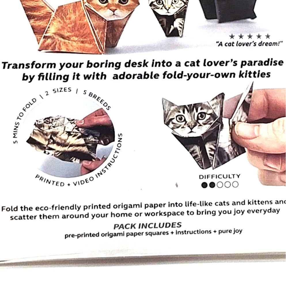 DIY Paper Cats Origami Kit 50 Sheets Cute 3D Cat Models Craft Activity