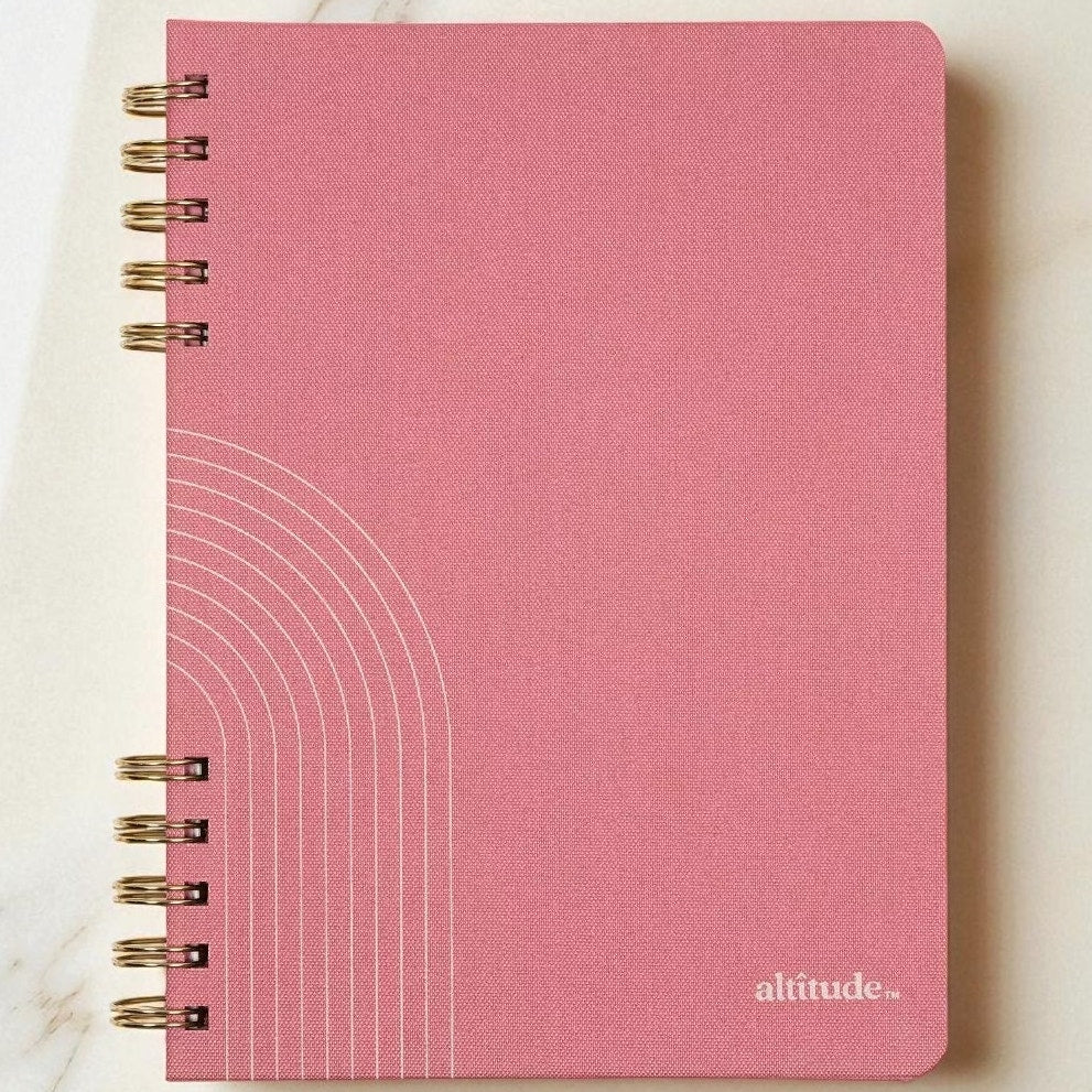 3-Pack – Altitude Supplies Spiral Journals – 6.25" x 8.5" – 160 Lined Pages – Mauve Pink Arch Cover