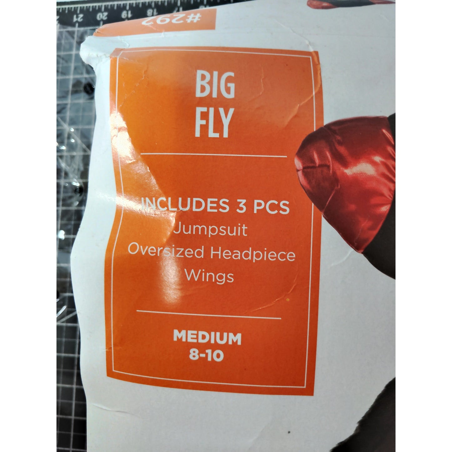 Big Fly Child Costume Medium (8-10) with Jumpsuit, Oversized Headpiece & Wings
