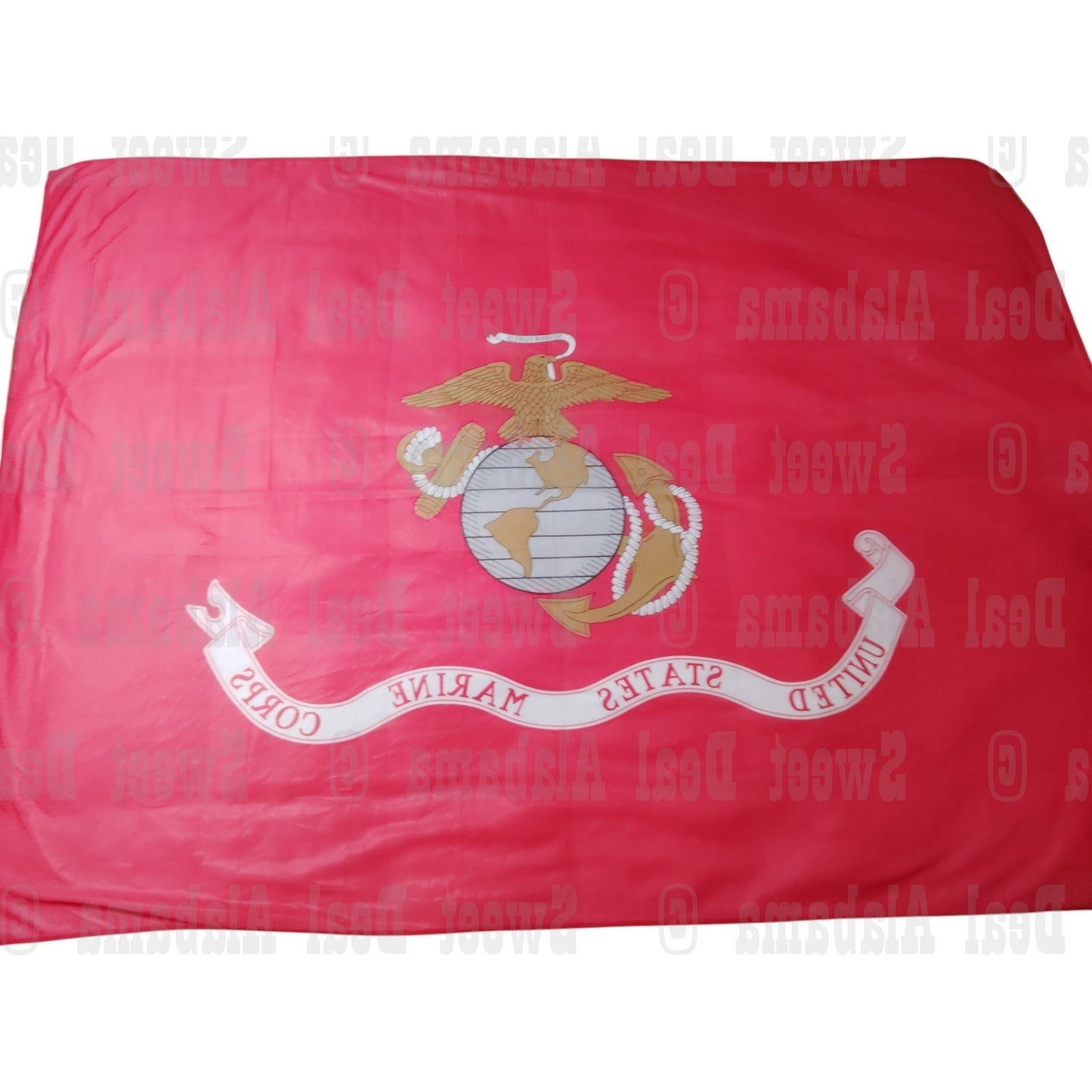 USMC Tapestry - 7'W x 5'H - Photo Background, Marine Corps Globe/Anchor Emblem