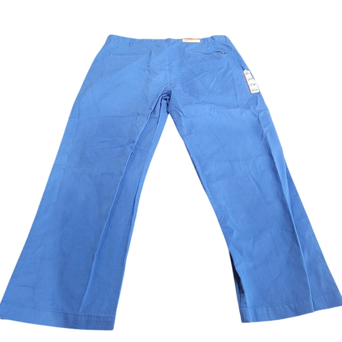 Men's Houston White, Single Pleated, Wide Leg, Chino Pants 40 x 30, Palace Blue
