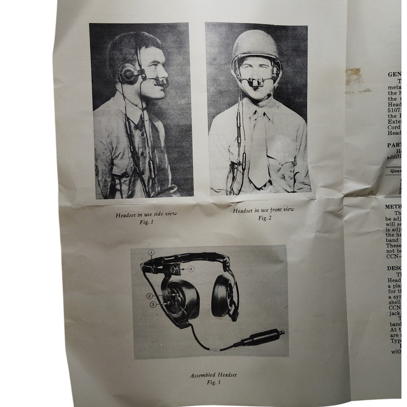 1950 US Navy Headset Assembly CCN-49507-B N17-H-52025-2091 Buships Spec 17-H-9
