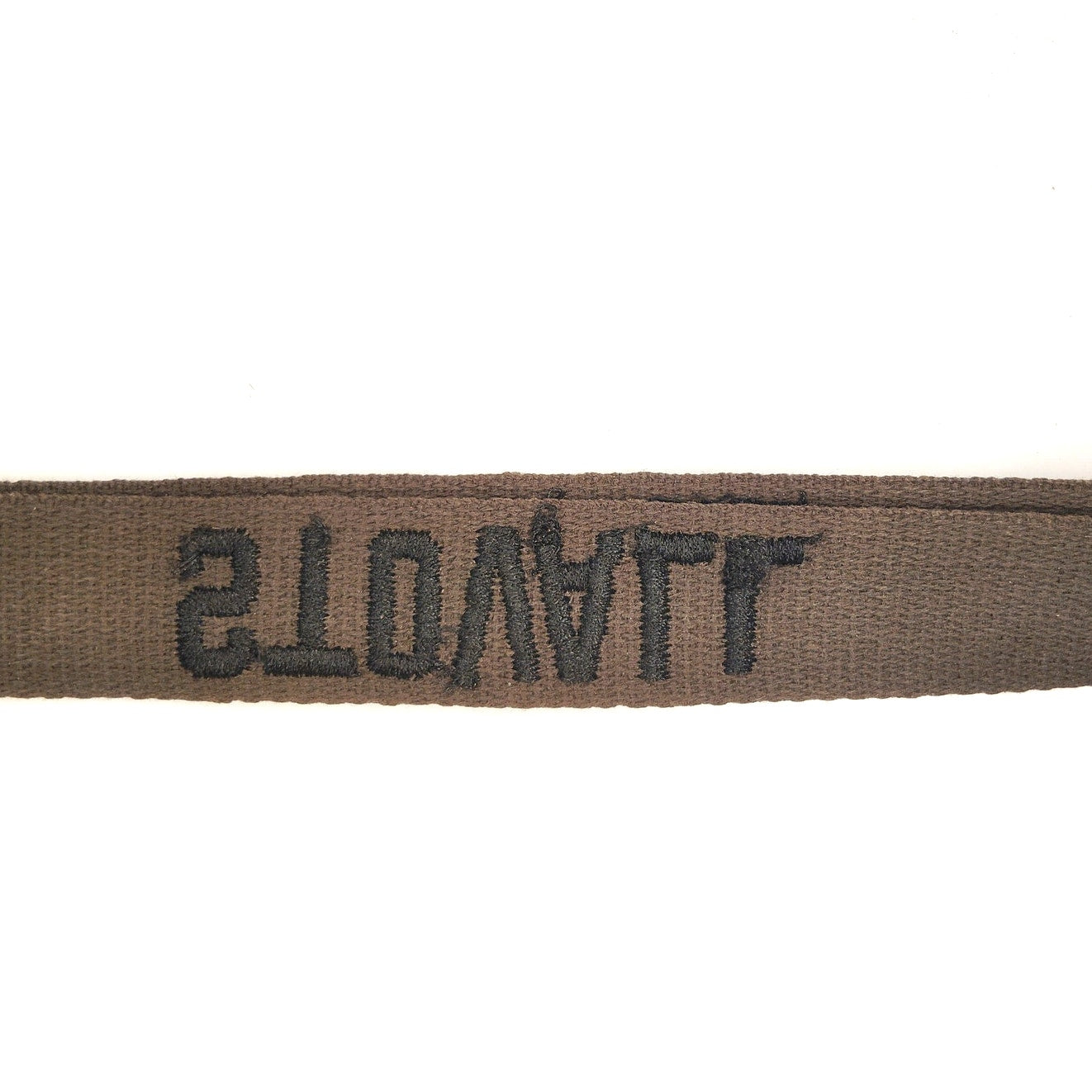 Vintage OD Green Embroidered "STOVALL" Uniform Name Tape 7.5 in. x 1 in. Sew-On