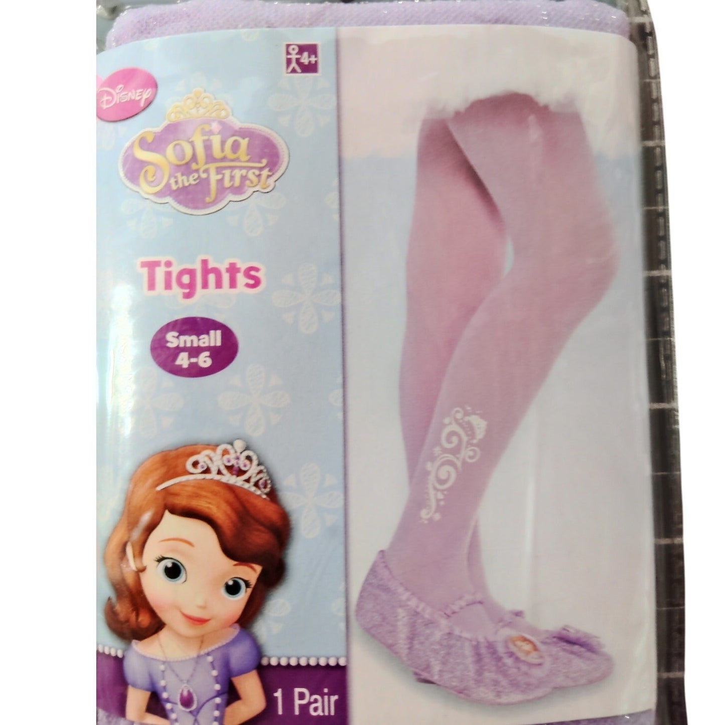 Disney Sofia the First Purple Tights Girls Small 4-6