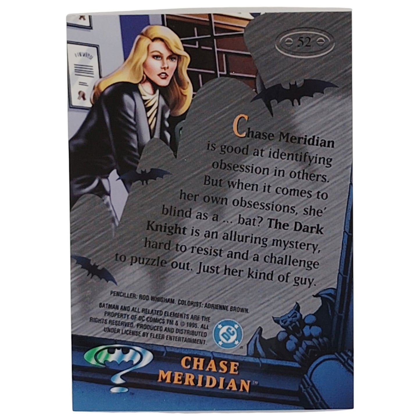 Sentinel 1995 Chase Meridian Metal Collector’s Card #52 Batman Forever DC Comics