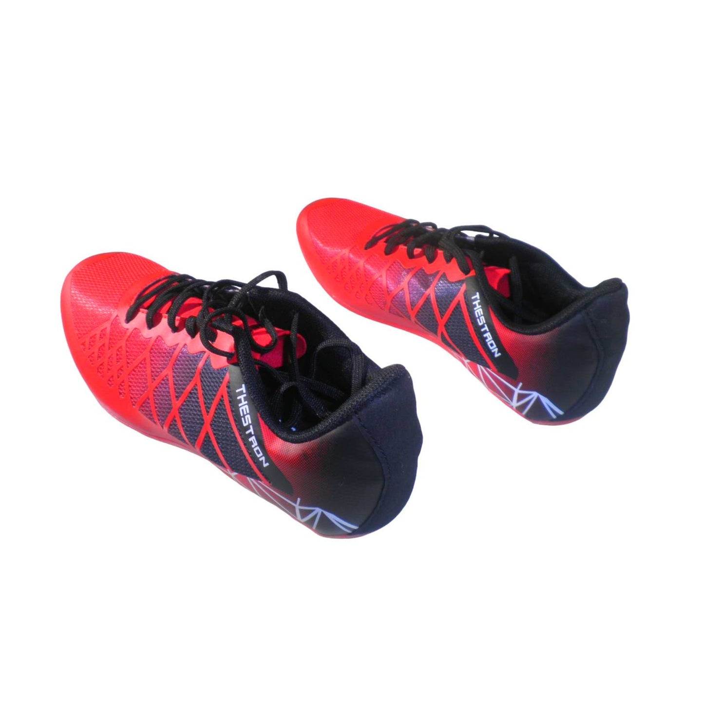 Thestron Track and Field Shoes, Men 4, Women 6, Foot Length 9.06", Red/Black