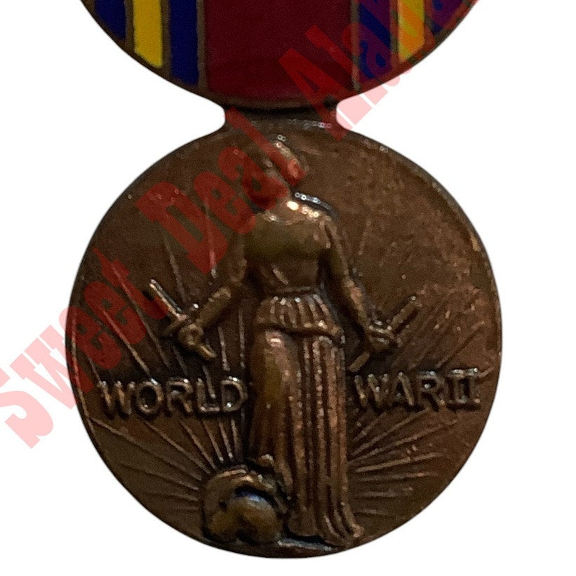 World War II Victory Medal, Mini, Hat/Lapel Pin 1-1/8"H x 11/16"W